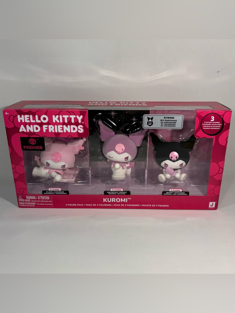 [NEW] HELLO KITTY & FRIENDS 20TH ANNIVERSARY KUROMI FLOCKED 3-PACK FIGURE PACK